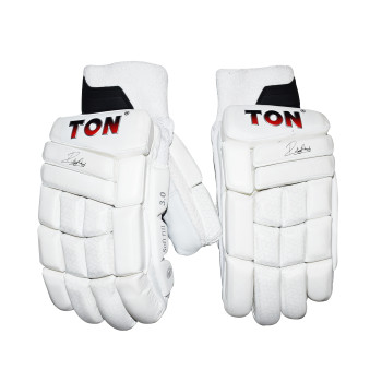 Ton Pro 3.0 Cricket Batting Glove  -  Mens, White, Right-handed