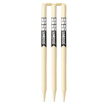 2nd Grade Wood Cricket Stumps  -  Off White, Pack Of 6