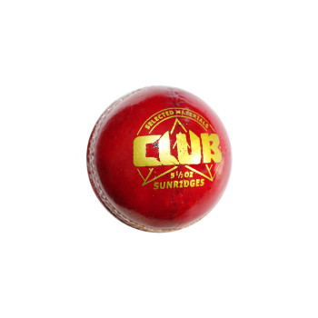 Club Cricket Leather Ball  -  Red