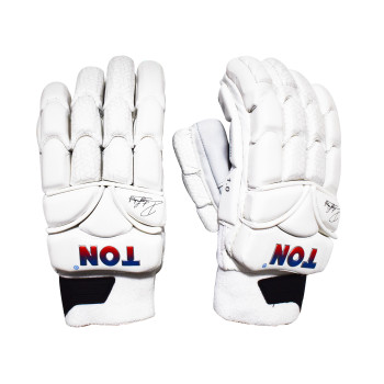 Ton Pro 1.0 Cricket Batting Glove  -  Mens, White, Right-handed