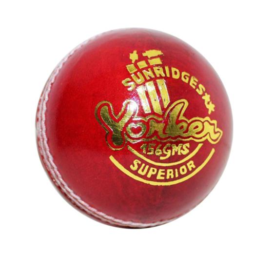 Yorker Cricket Leather Ball  -  Red