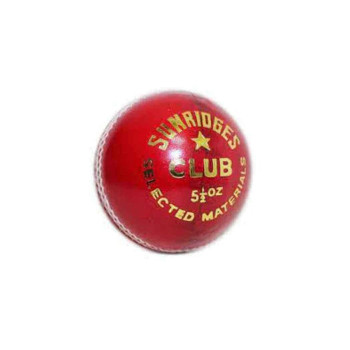 Club Cricket Leather Ball  -  Red