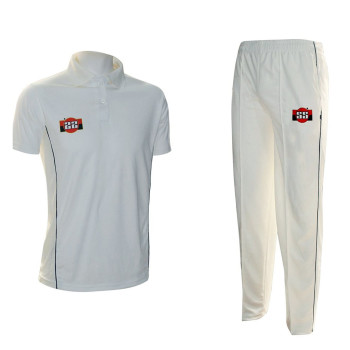 Combo Super Cricket White T-Shirt and Lower Set  -  Adult, XXL, Off White