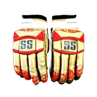 Supertest Cricket Batting Glove  -  Mens, Red,Gold, Right-handed