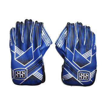 College Cricket Wicket Keeping Gloves  -  Youth, Navy