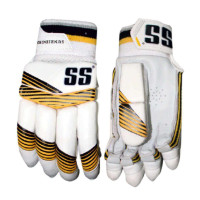 Tournament Cricket Batting Glove  -  Boys, White,Yellow, Left-handed