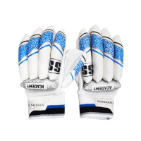 Academy Cricket Batting Glove  -  Mens, Blue,White, Right-handed