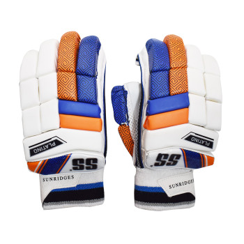 Platino Cricket Batting Glove  -  Boys, Blue,White,Orange, Right-hande
