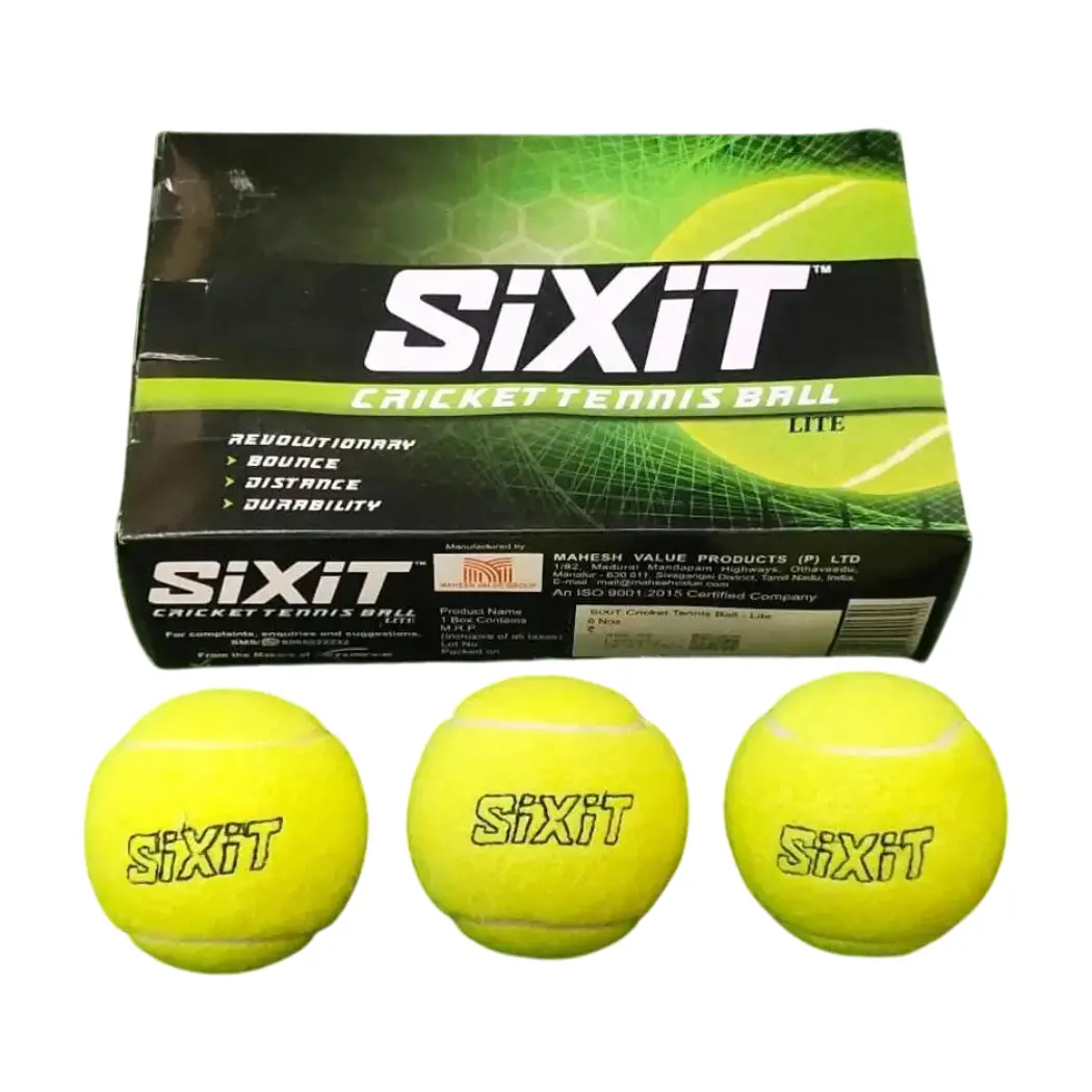 Sixit Cricket Tennis Ball  -  Green, Light Weight