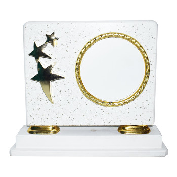 3113 Wooden White Trophy  -  9.5 X 10 Inch, White