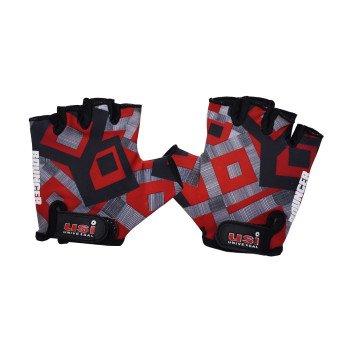 733BR BOUNCER FITNESS Gym Gloves  -  M, Red