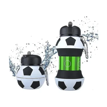 Flexi Football Water Bottle  -  Black,White, 500ml