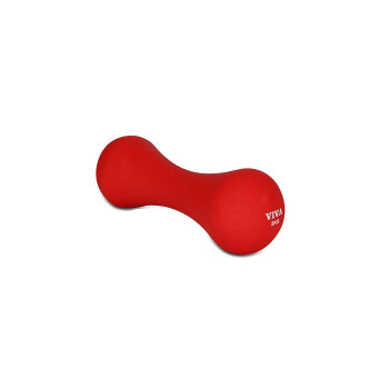 Neoprene Bone Shape Gym Dumbell  -  Red, 3 Kg