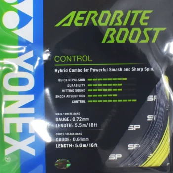Yonex BG Aerobite Boost Badminton Strings - Grey,Yellow