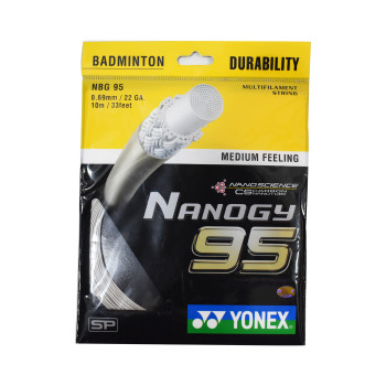 NANO GY 95 Badminton Strings  -  Grey,Silver