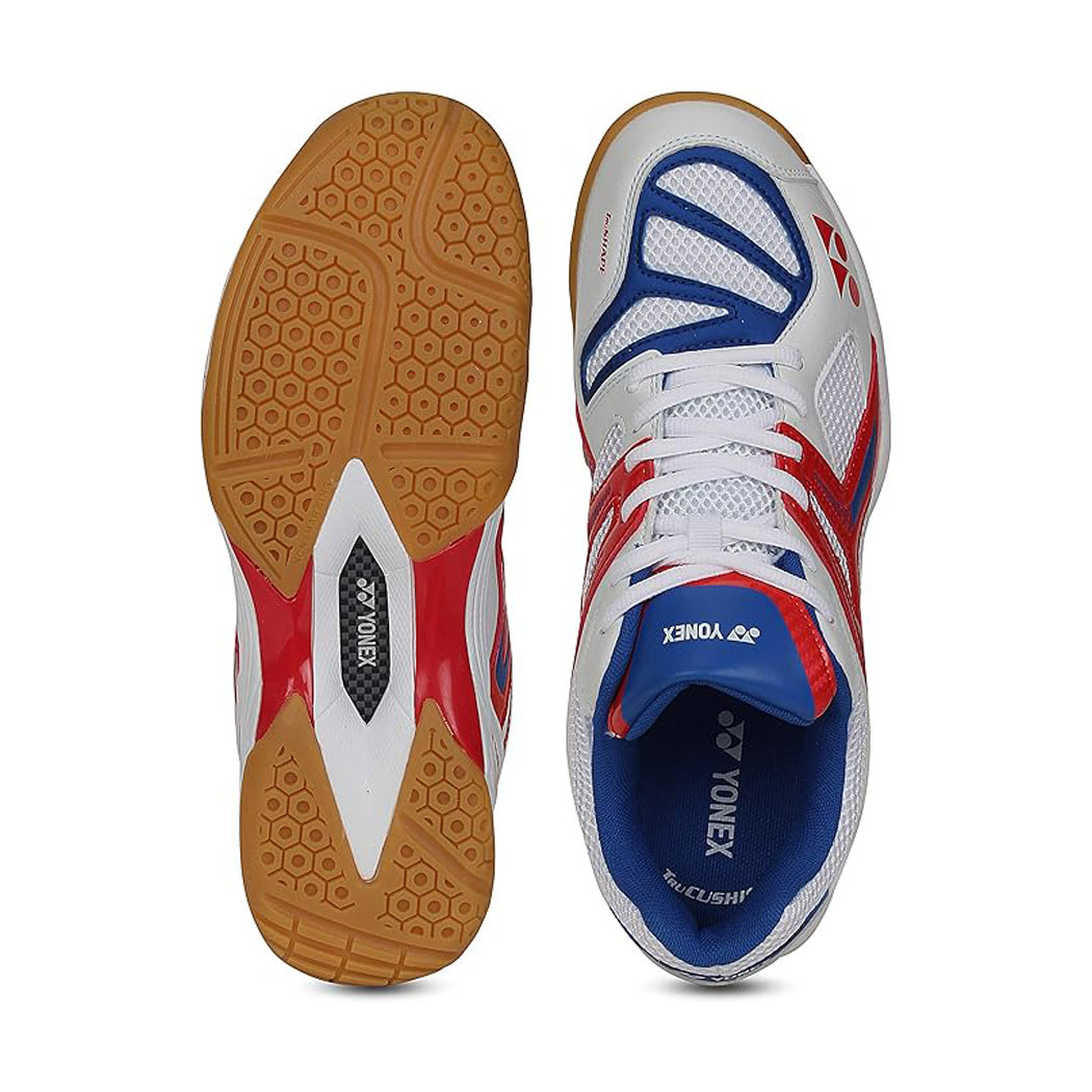 Yonex All England 10 Badminton Shoes  -  10.5, Blue, White, Orange